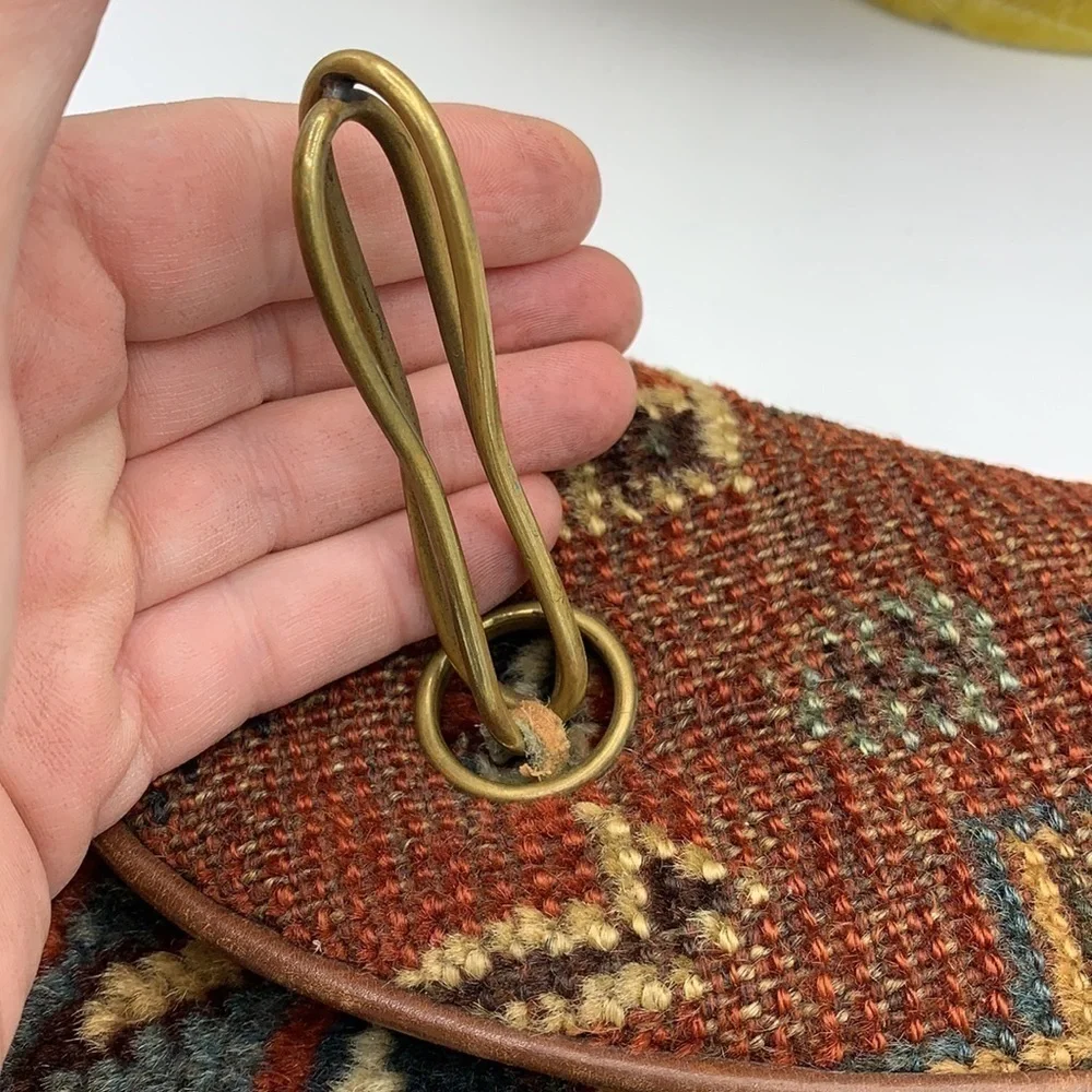 Milton Hefling NY Vintage Tapestry Leather Creation Suede Embroidery Clutch Bag